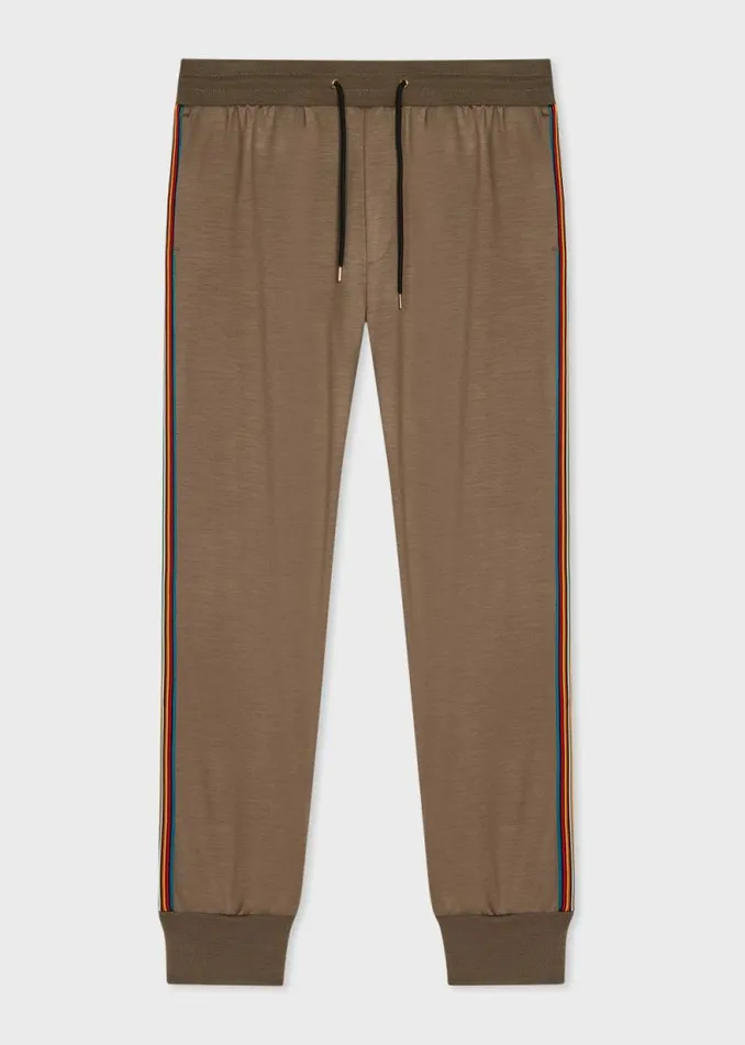 Mens Paul Smith Pants Khaki Washable Wool 039Signature Stripe039 Sweatpants Mens Paul Smith Pants Khaki Washable Wool 039Signature Stripe039 Sweatpants