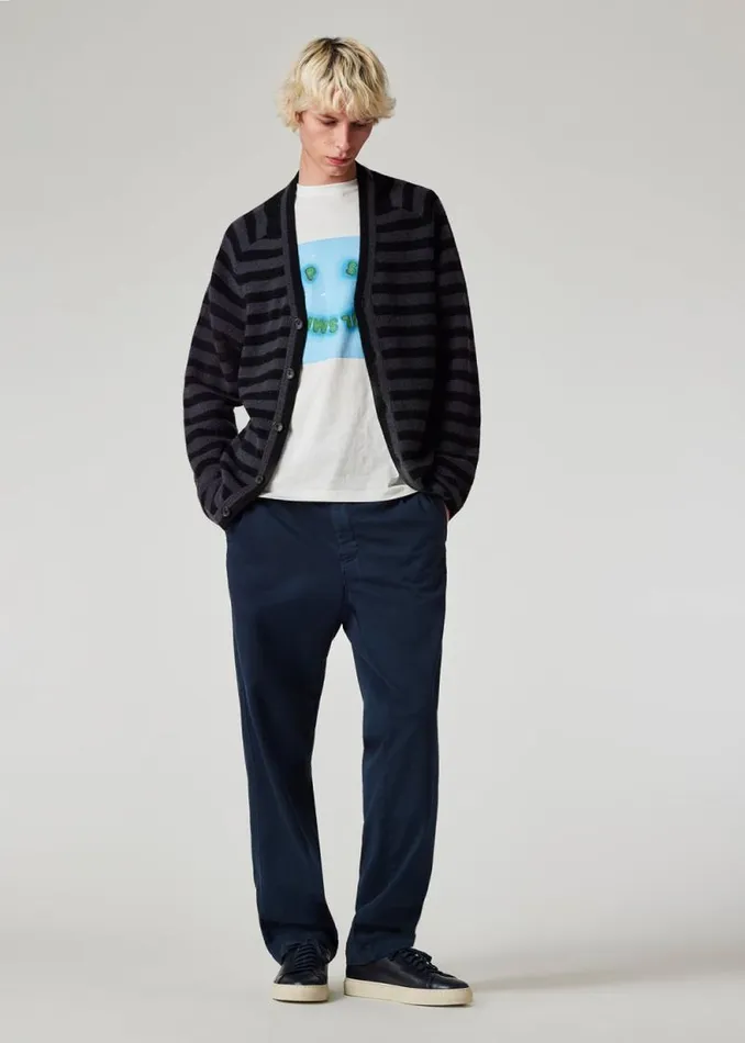 Mens Paul Smith Pants Navy CottonBlend Cavalry Twill Drawstring Trousers Mens Paul Smith Pants Navy CottonBlend Cavalry Twill Drawstring Trousers