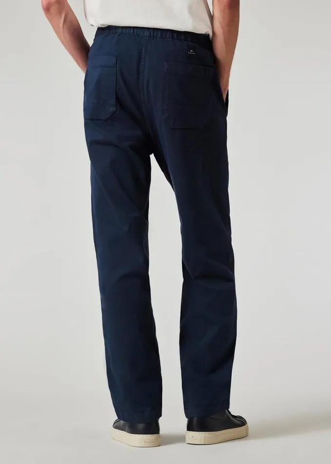 Mens Paul Smith Pants Navy CottonBlend Cavalry Twill Drawstring Trousers Mens Paul Smith Pants Navy CottonBlend Cavalry Twill Drawstring Trousers
