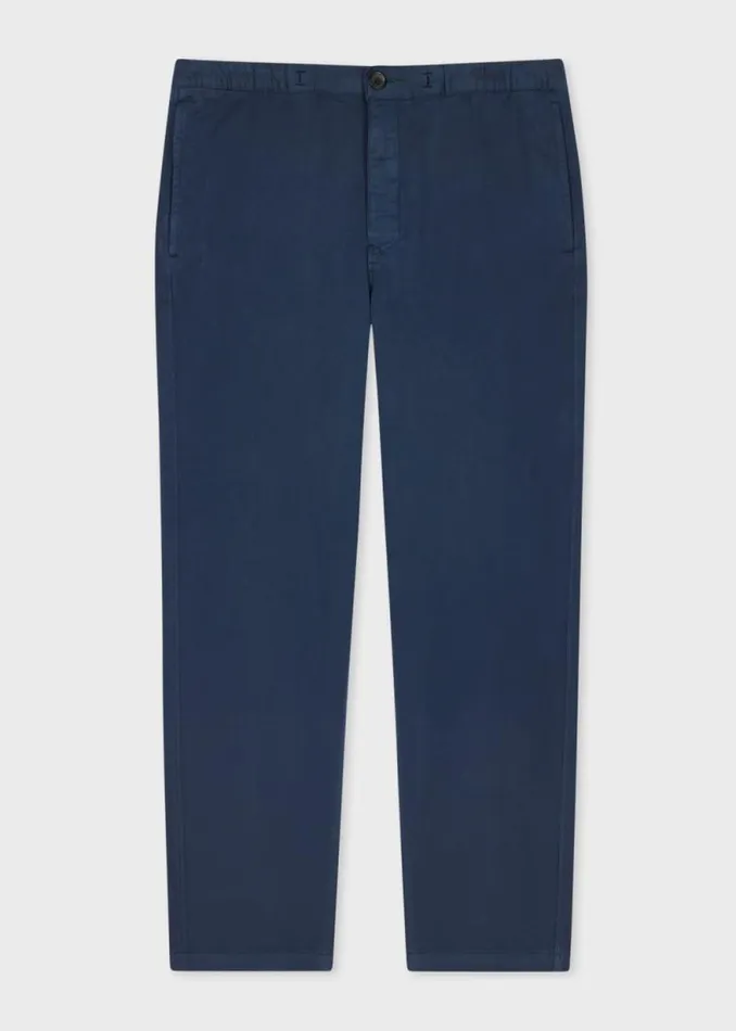 Mens Paul Smith Pants Navy CottonBlend Cavalry Twill Drawstring Trousers Mens Paul Smith Pants Navy CottonBlend Cavalry Twill Drawstring Trousers