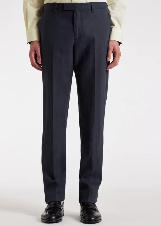 Mens Paul Smith Pants Navy Linen Pants