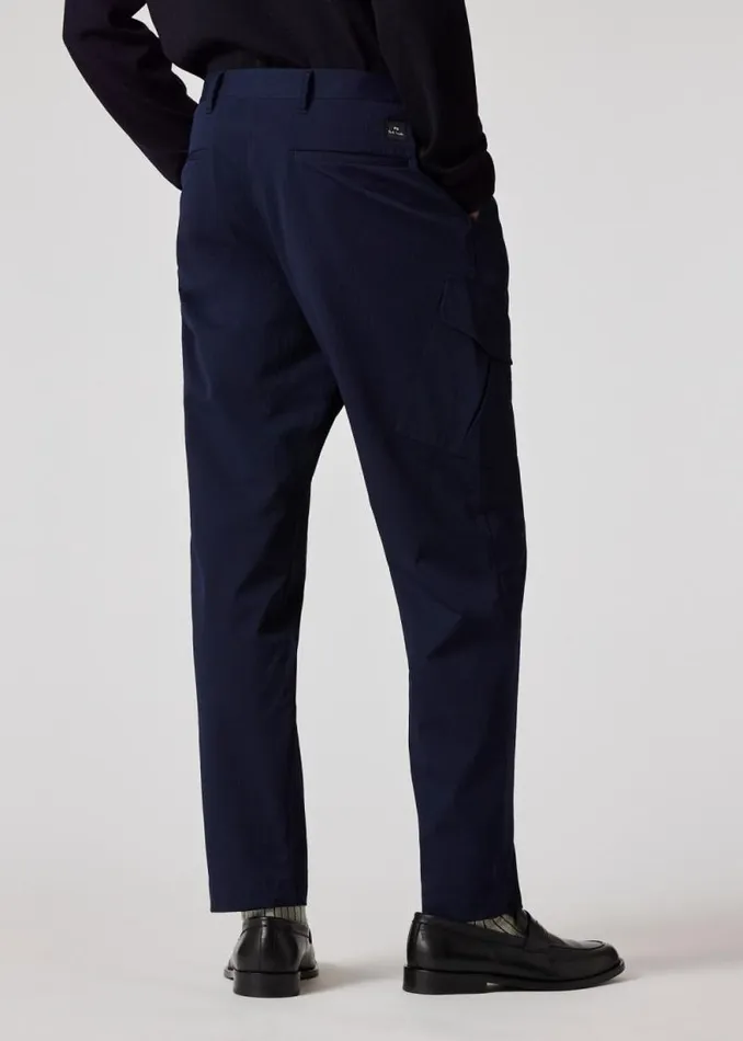 Mens Paul Smith Pants Navy Seersucker Cargo Trousers Mens Paul Smith Pants Navy Seersucker Cargo Trousers