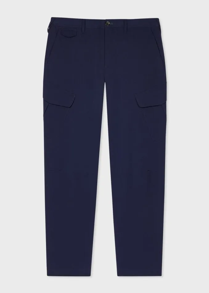 Mens Paul Smith Pants Navy Seersucker Cargo Trousers Mens Paul Smith Pants Navy Seersucker Cargo Trousers