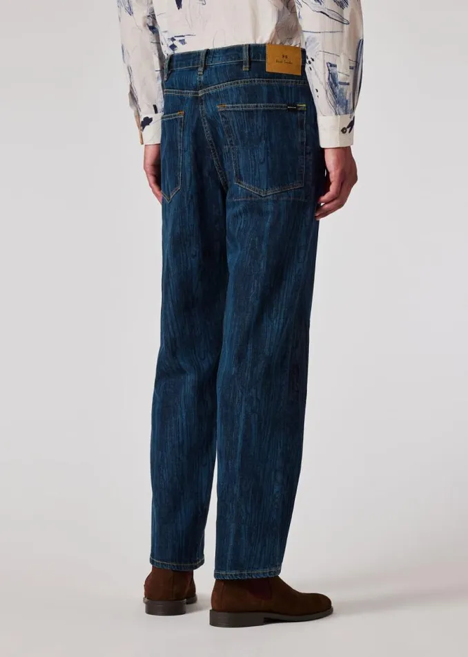 Mens Paul Smith Pants RelaxedFit 039Woodglitch039 LaserEtched Jeans Mens Paul Smith Pants RelaxedFit 039Woodglitch039 LaserEtched Jeans