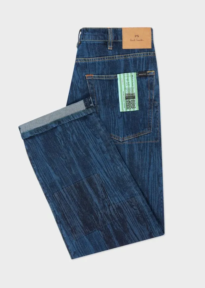 Mens Paul Smith Pants RelaxedFit 039Woodglitch039 LaserEtched Jeans Mens Paul Smith Pants RelaxedFit 039Woodglitch039 LaserEtched Jeans