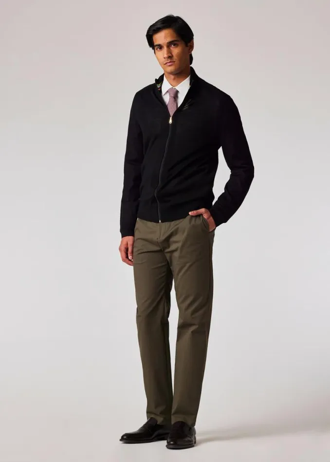 Mens Paul Smith Pants Slate Khaki Fine CottonTwill Chinos Mens Paul Smith Pants Slate Khaki Fine CottonTwill Chinos