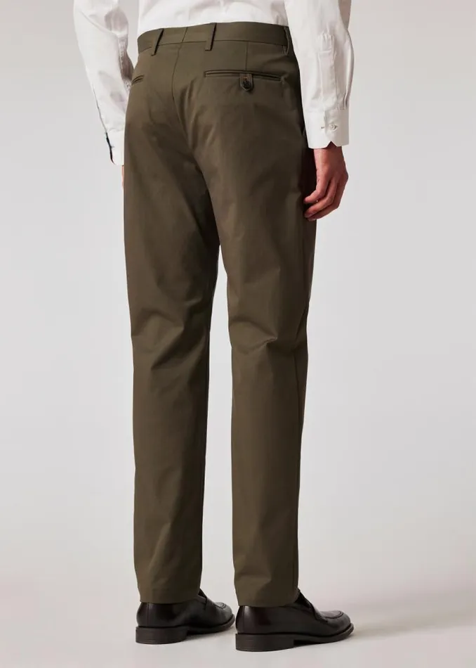 Mens Paul Smith Pants Slate Khaki Fine CottonTwill Chinos Mens Paul Smith Pants Slate Khaki Fine CottonTwill Chinos