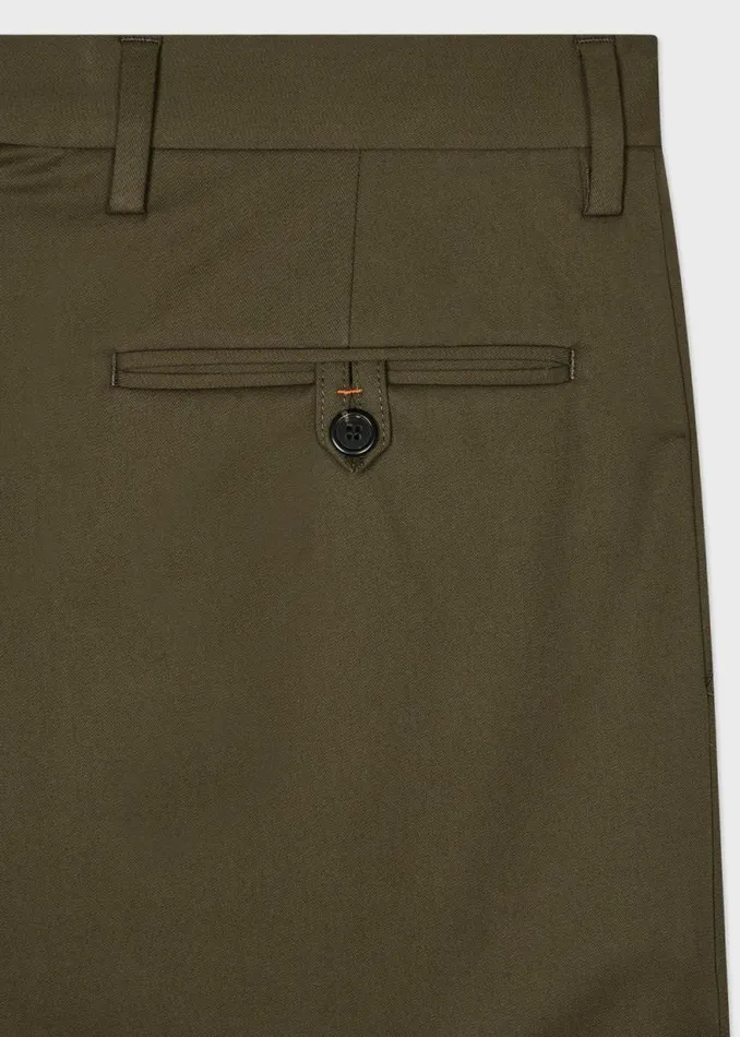 Mens Paul Smith Pants Slate Khaki Fine CottonTwill Chinos Mens Paul Smith Pants Slate Khaki Fine CottonTwill Chinos