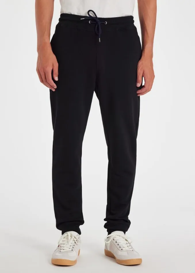 Mens Paul Smith Pants SlimFit Black Cotton Zebra Logo Lounge Sweatpants
