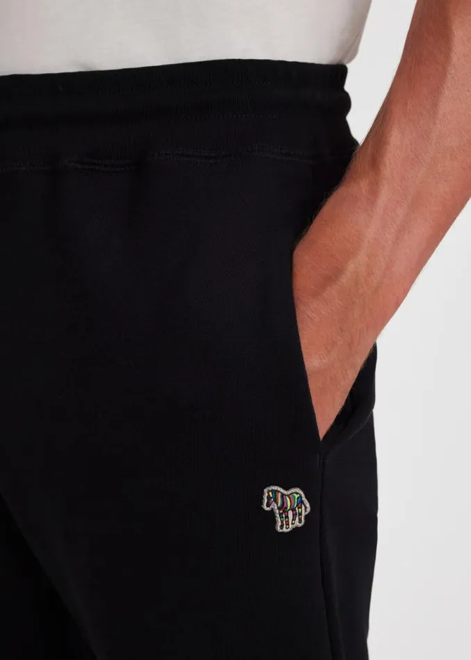 Mens Paul Smith Pants SlimFit Black Cotton Zebra Logo Lounge Sweatpants Mens Paul Smith Pants SlimFit Black Cotton Zebra Logo Lounge Sweatpants
