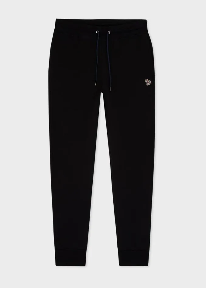 Mens Paul Smith Pants SlimFit Black Cotton Zebra Logo Lounge Sweatpants Mens Paul Smith Pants SlimFit Black Cotton Zebra Logo Lounge Sweatpants