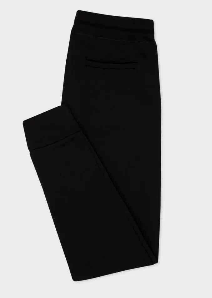 Mens Paul Smith Pants SlimFit Black Cotton Zebra Logo Lounge Sweatpants Mens Paul Smith Pants SlimFit Black Cotton Zebra Logo Lounge Sweatpants