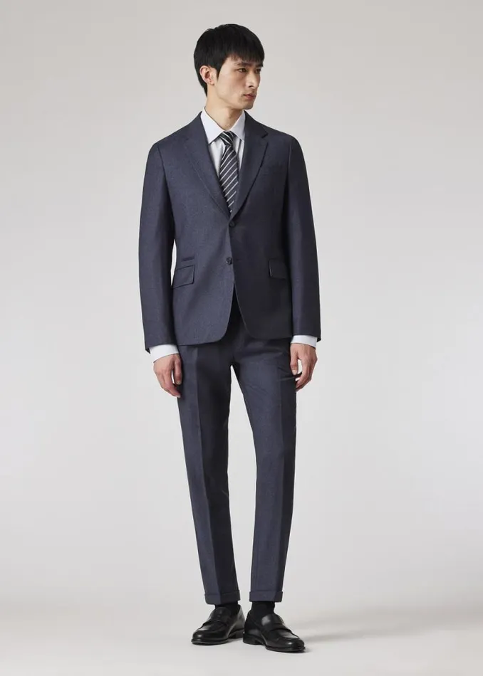 Mens Paul Smith Pants SlimFit Dark Blue Overdyed WoolCashmere Flannel Trousers Mens Paul Smith Pants SlimFit Dark Blue Overdyed WoolCashmere Flannel Trousers