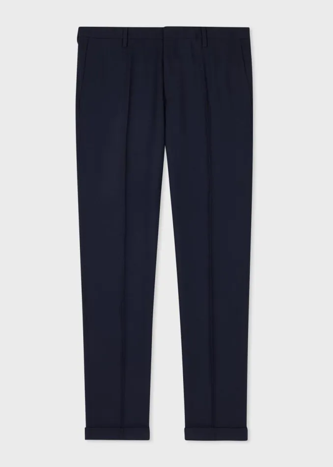 Mens Paul Smith Pants SlimFit Navy Wool Nep Trousers Mens Paul Smith Pants SlimFit Navy Wool Nep Trousers