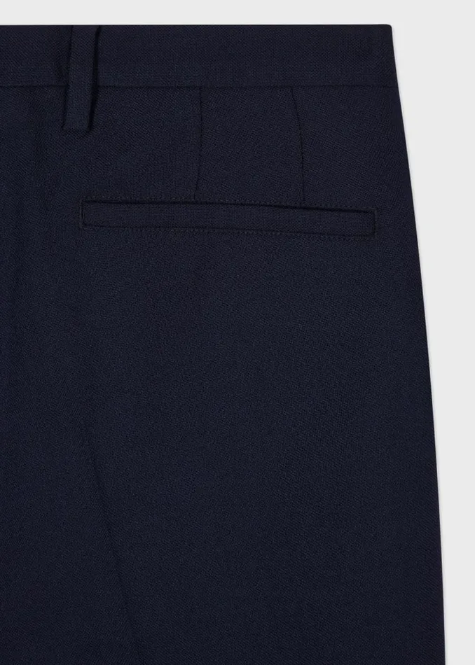 Mens Paul Smith Pants SlimFit Navy Wool Nep Trousers Mens Paul Smith Pants SlimFit Navy Wool Nep Trousers