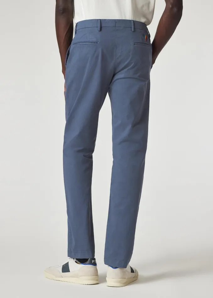 Mens Paul Smith Pants Stone Blue MidFit 039Broad Stripe Zebra039 Chinos