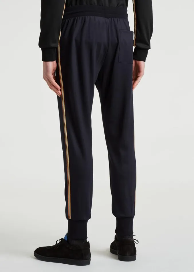 Mens Paul Smith Pants TaperedFit Navy Washable Wool 039Signature Stripe039 Sweatpants Mens Paul Smith Pants TaperedFit Navy Washable Wool 039Signature Stripe039 Sweatpants