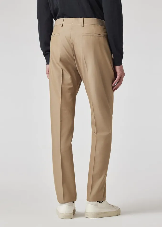 Mens Paul Smith Pants TaperedFit Tan WoolCotton Pleated Trousers Mens Paul Smith Pants TaperedFit Tan WoolCotton Pleated Trousers