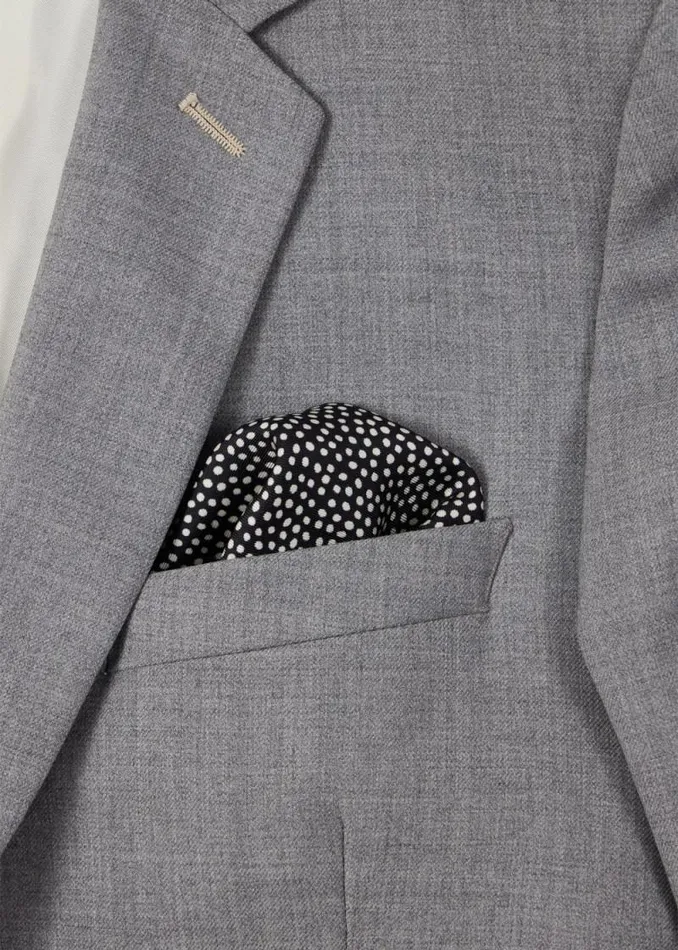 Mens Paul Smith Pocket Squares Black Polka Dot And 039Signature Stripe039 Trim Pocket Square Mens Paul Smith Pocket Squares Black Polka Dot And 039Signature Stripe039 Trim Pocket Square