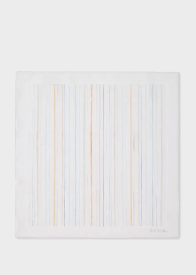 Mens Paul Smith Pocket Squares Ivory 039Pencil Stripe039 Pocket Square