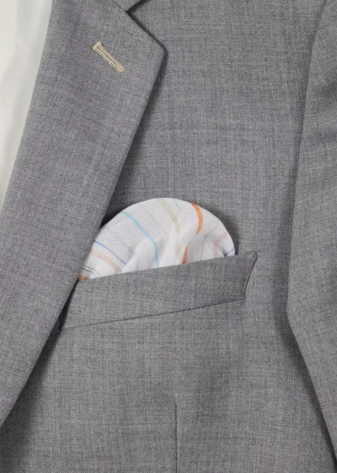 Mens Paul Smith Pocket Squares Ivory 039Pencil Stripe039 Pocket Square Mens Paul Smith Pocket Squares Ivory 039Pencil Stripe039 Pocket Square