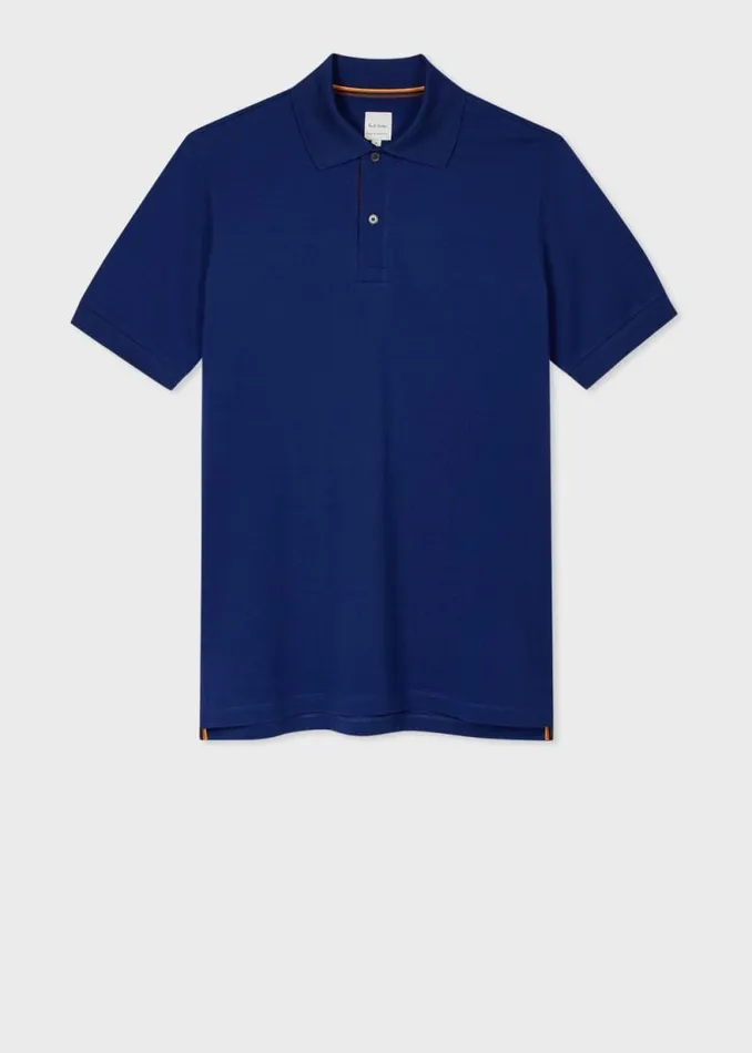Mens Paul Smith Polo Shirts Cobalt Blue 039Artist Stripe039 Placket Polo Shirt Mens Paul Smith Polo Shirts Cobalt Blue 039Artist Stripe039 Placket Polo Shirt