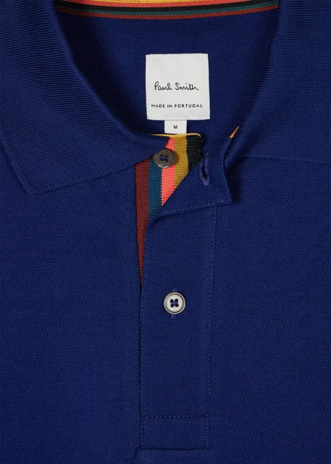 Mens Paul Smith Polo Shirts Cobalt Blue 039Artist Stripe039 Placket Polo Shirt Mens Paul Smith Polo Shirts Cobalt Blue 039Artist Stripe039 Placket Polo Shirt