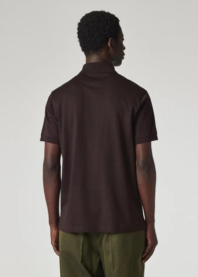 Mens Paul Smith Polo Shirts Dark Brown 039Signature Stripe039 Trim Polo Shirt Mens Paul Smith Polo Shirts Dark Brown 039Signature Stripe039 Trim Polo Shirt