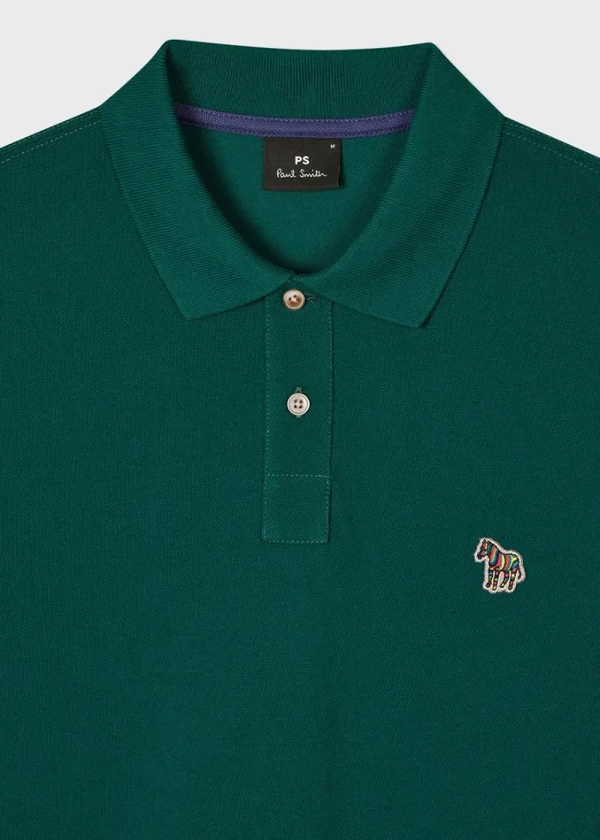 Mens Paul Smith Polo Shirts Dark Green Organic Cotton Zebra Polo Shirt Mens Paul Smith Polo Shirts Dark Green Organic Cotton Zebra Polo Shirt