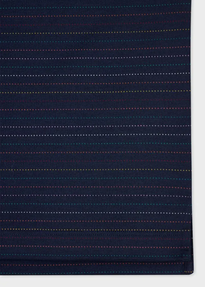 Mens Paul Smith Polo Shirts Dark Navy DotStripe Cotton Polo Shirt