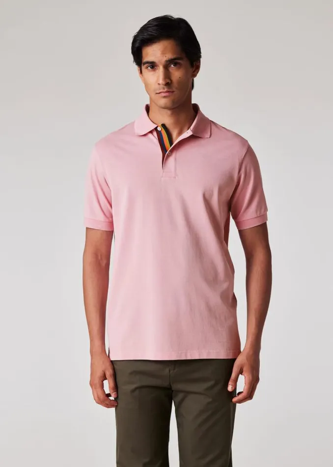 Mens Paul Smith Polo Shirts Light Pink 039Artist Stripe039 Placket Polo Shirt Mens Paul Smith Polo Shirts Light Pink 039Artist Stripe039 Placket Polo Shirt