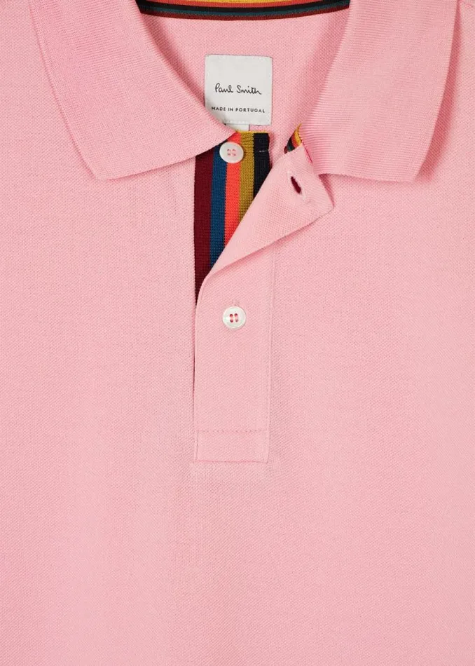 Mens Paul Smith Polo Shirts Light Pink 039Artist Stripe039 Placket Polo Shirt Mens Paul Smith Polo Shirts Light Pink 039Artist Stripe039 Placket Polo Shirt