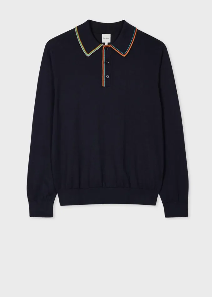 Mens Paul Smith Polo Shirts Navy Cotton 039Signature Stripe039 LongSleeve Polo Shirt Mens Paul Smith Polo Shirts Navy Cotton 039Signature Stripe039 LongSleeve Polo Shirt