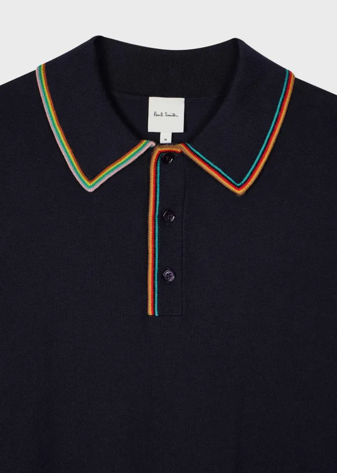 Mens Paul Smith Polo Shirts Navy Cotton 039Signature Stripe039 LongSleeve Polo Shirt Mens Paul Smith Polo Shirts Navy Cotton 039Signature Stripe039 LongSleeve Polo Shirt