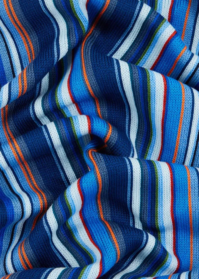 Mens Paul Smith Scarves Blue Multicolour Stripe Scarf