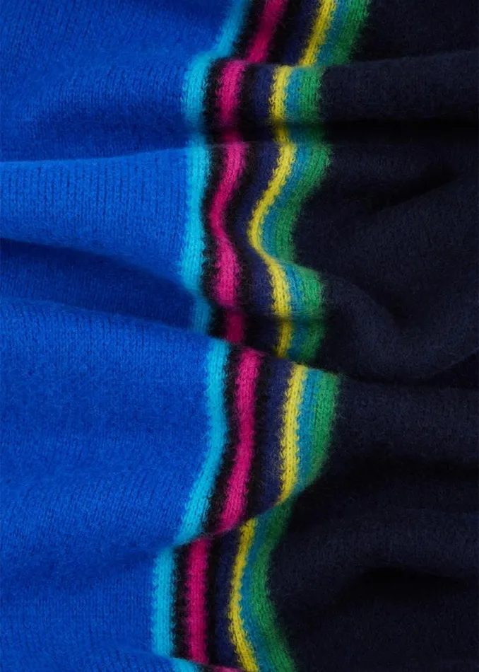Mens Paul Smith Scarves Blue Reversible 039Sports Stripe039 Scarf