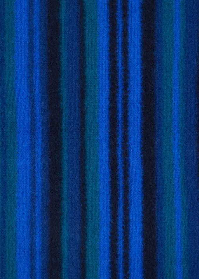 Mens Paul Smith Scarves Blue Reversible 039Sports Stripe039 Scarf