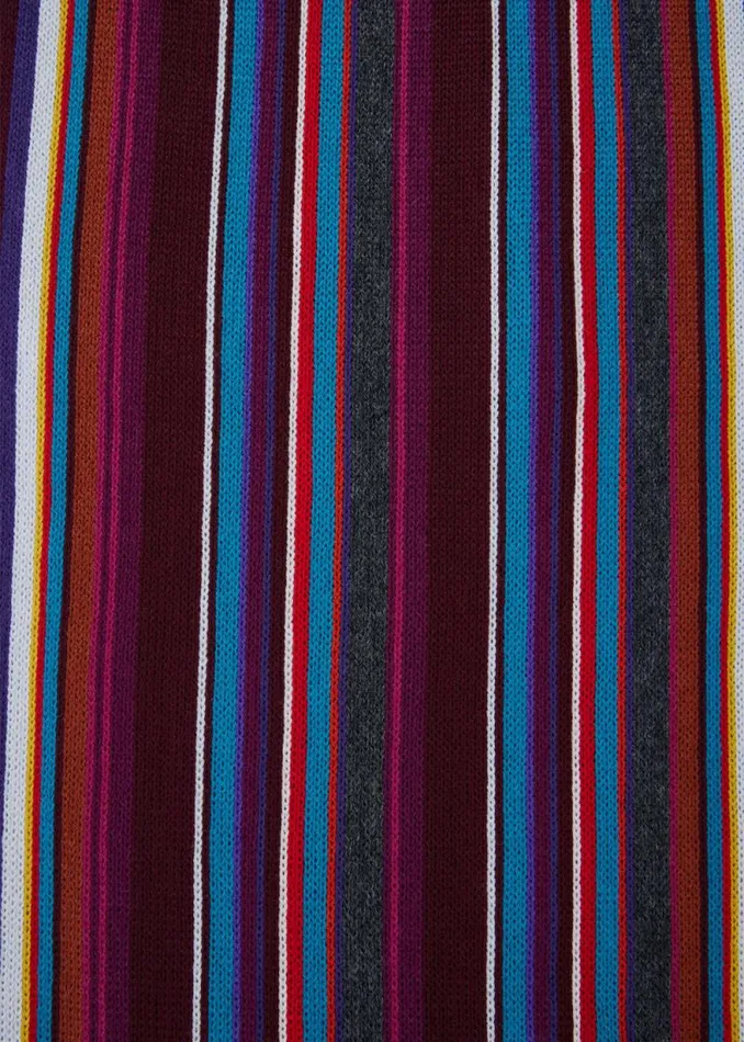 Mens Paul Smith Scarves Burgundy Multicolour Stripe Scarf Mens Paul Smith Scarves Burgundy Multicolour Stripe Scarf