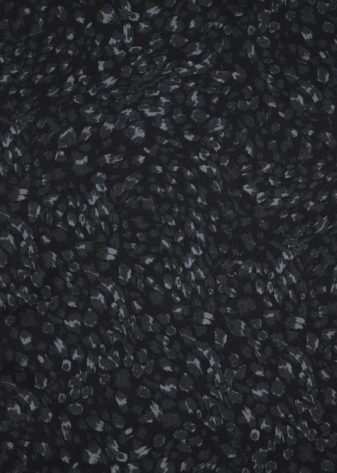 Mens Paul Smith Scarves Dark Blue WoolBlend Leopard Scarf