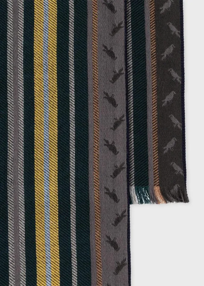 Mens Paul Smith Scarves Dark Grey Virgin WoolBlend 039City Stripe039 Scarf Mens Paul Smith Scarves Dark Grey Virgin WoolBlend 039City Stripe039 Scarf
