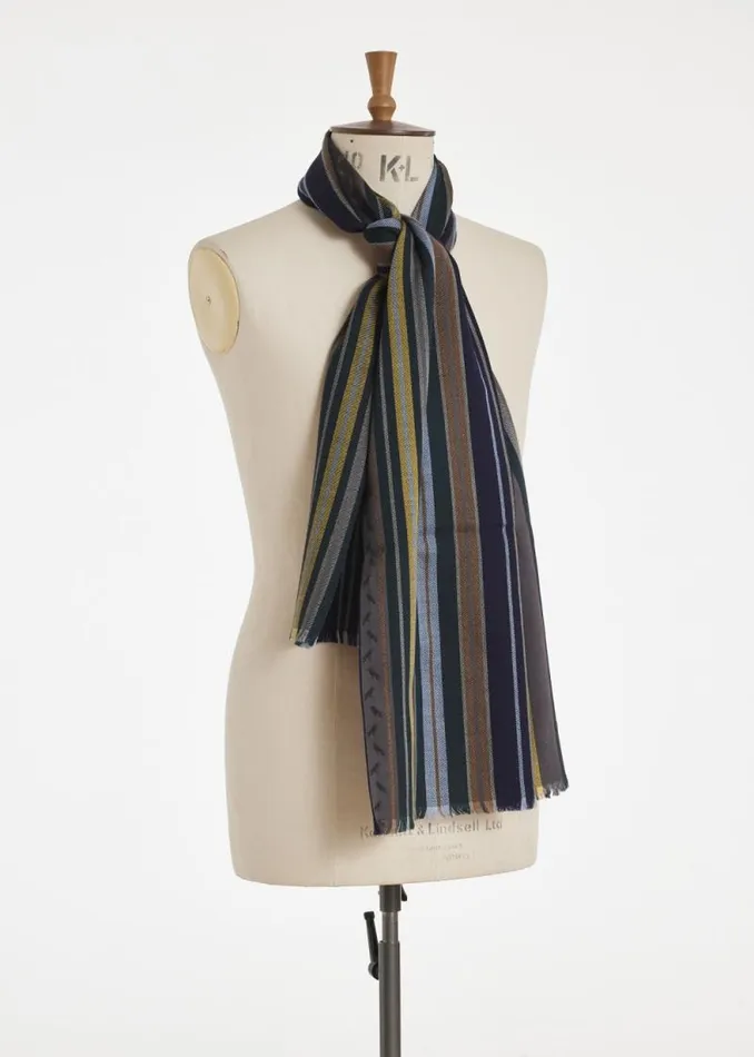 Mens Paul Smith Scarves Dark Grey Virgin WoolBlend 039City Stripe039 Scarf Mens Paul Smith Scarves Dark Grey Virgin WoolBlend 039City Stripe039 Scarf