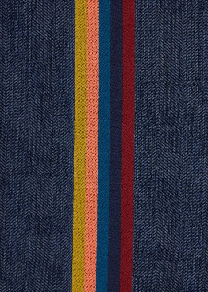 Mens Paul Smith Scarves Dark Navy 039Artist Stripe039 Band Herringbone WoolBlend Scarf