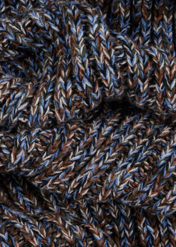 Mens Paul Smith Scarves Grey Chunky Knitted Twist Scarf