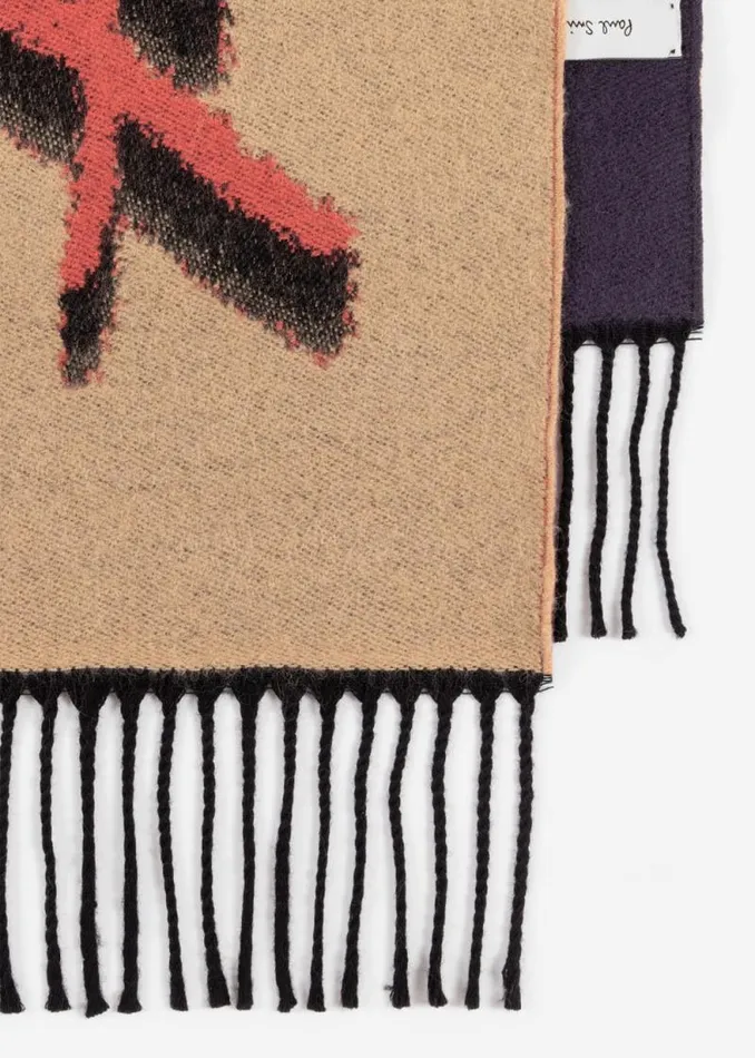 Mens Paul Smith Scarves Tan Logo Colourblock Scarf Mens Paul Smith Scarves Tan Logo Colourblock Scarf