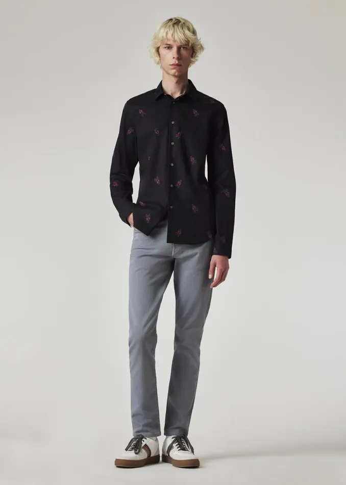 Mens Paul Smith Shirts Black 039Lobster039 Print SlimFit Shirt