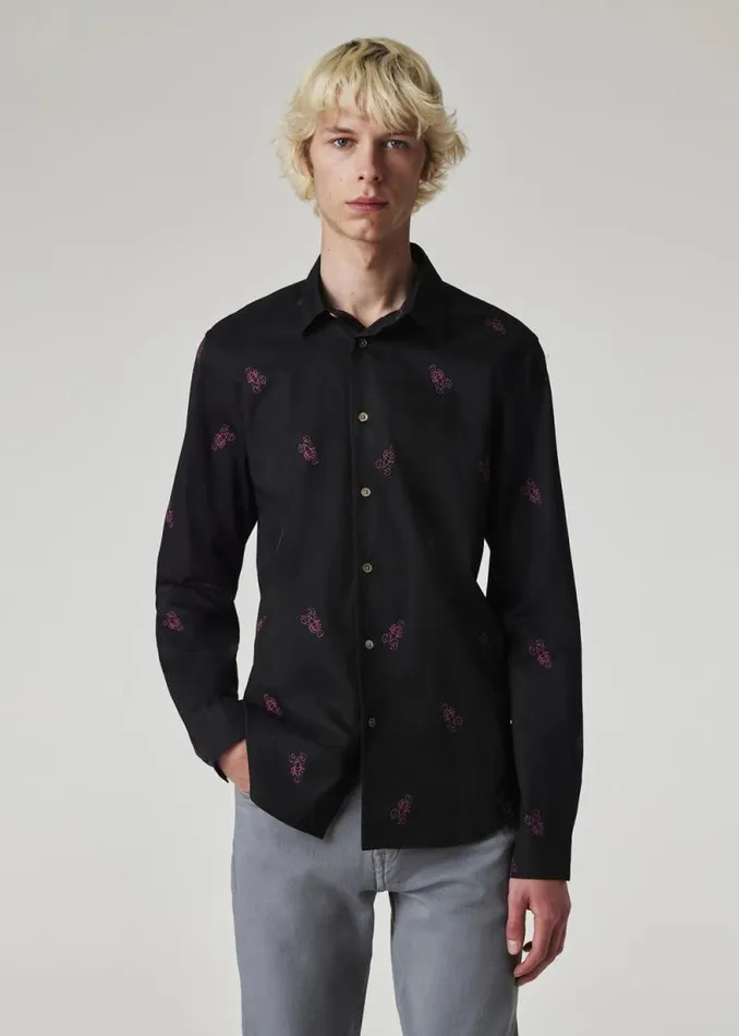 Mens Paul Smith Shirts Black 039Lobster039 Print SlimFit Shirt Mens Paul Smith Shirts Black 039Lobster039 Print SlimFit Shirt