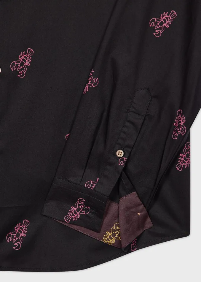 Mens Paul Smith Shirts Black 039Lobster039 Print SlimFit Shirt Mens Paul Smith Shirts Black 039Lobster039 Print SlimFit Shirt