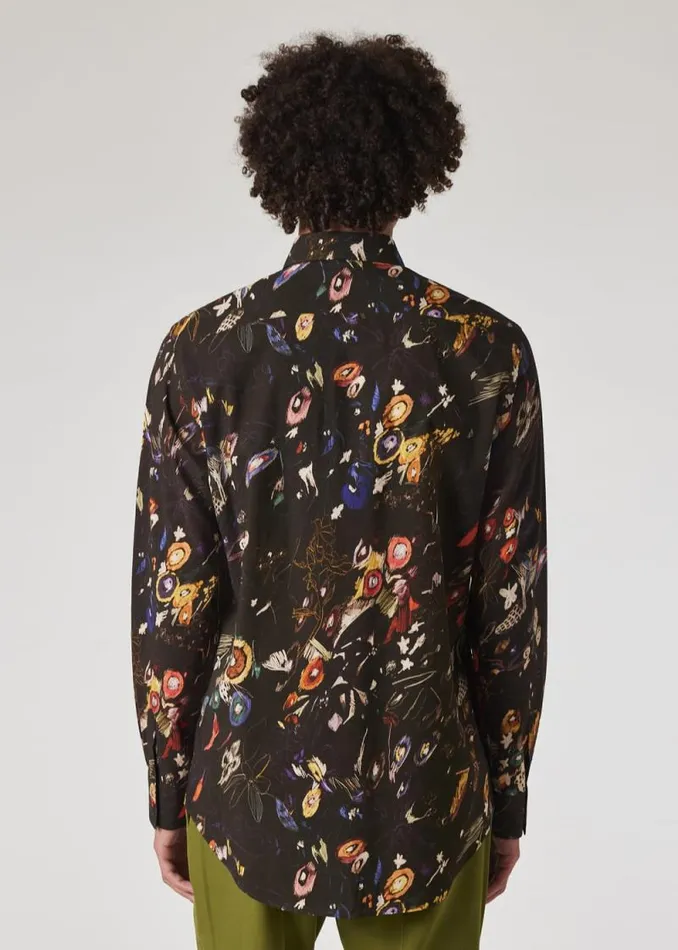 Mens Paul Smith Shirts Black 039Sketchbook Botanical039 Shirt