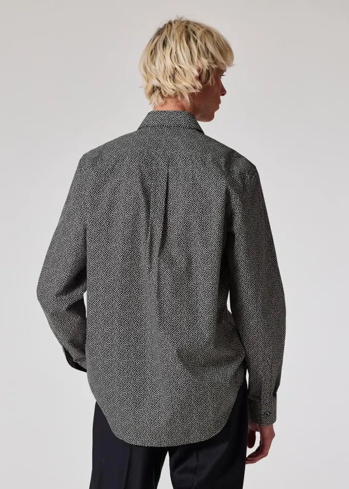 Mens Paul Smith Shirts Black And White Polka Dot Cotton Shirt