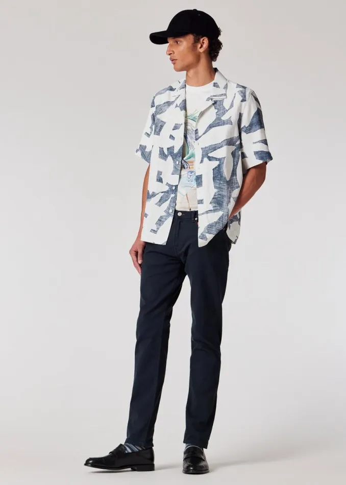 Mens Paul Smith Shirts Blue 039Abstract Cutout039 ViscoseLinen Shirt Mens Paul Smith Shirts Blue 039Abstract Cutout039 ViscoseLinen Shirt